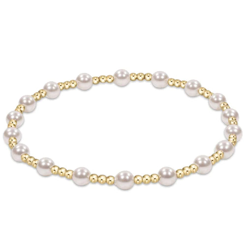 Classic Sincerity Pattern Bead Bracelet - Pearl
