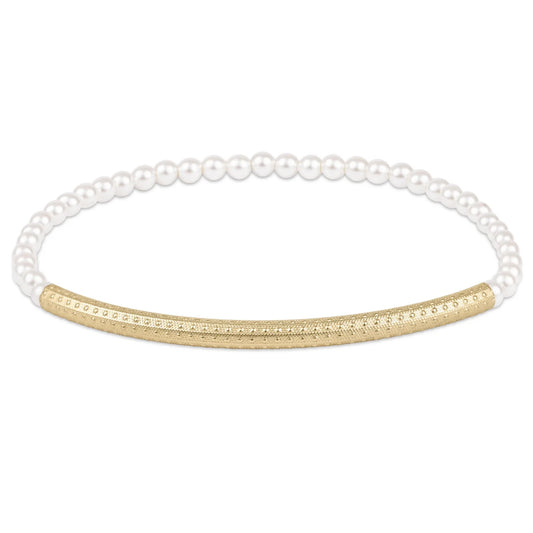 Bliss Bar Textured Pearl Bead Bracelet