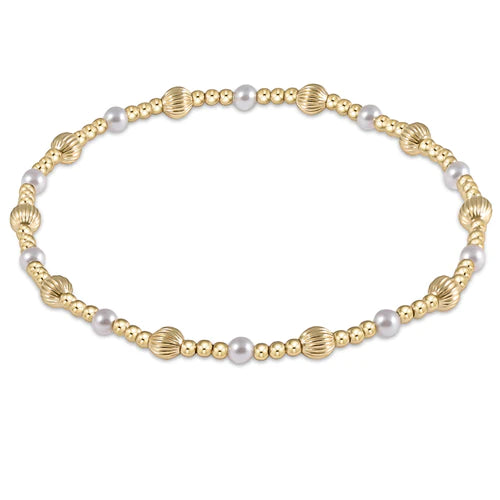Dignity Sincerity Pattern Bead Bracelet - Pearl
