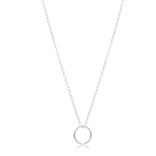 16" Sterling Silver Halo Charm Necklace