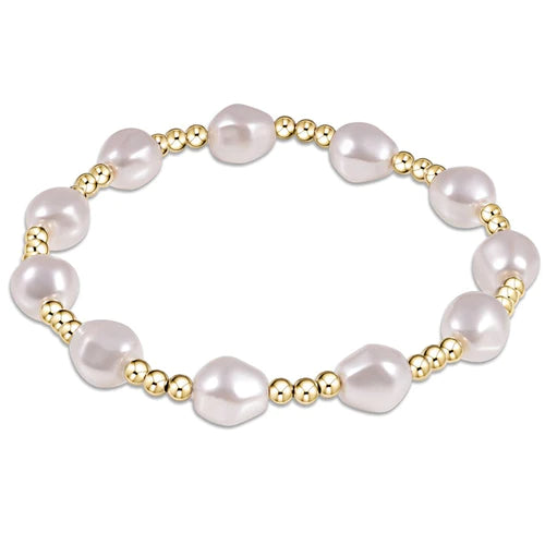 Admire Gold Bead Bracelet - Pearl