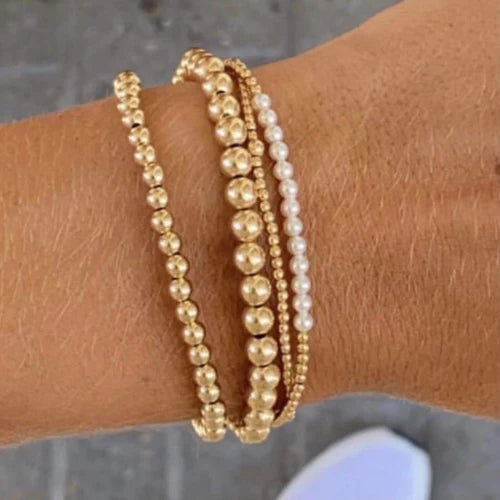 Gold Bliss Bead Bracelet - Pearl
